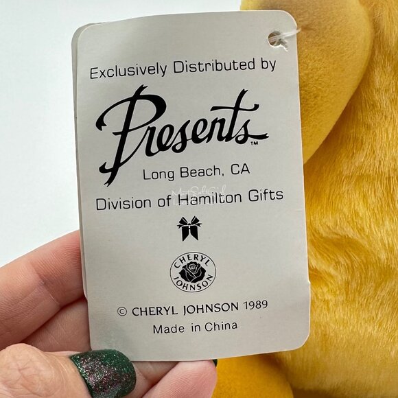 Vintage 1989 Deadstock Platty Santa Duck Plush Yellow By Cheryl Johnson - Picture 6 of 16